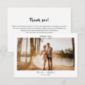 Carte de remerciements photo Mariage simple (Devant / Derrière)
