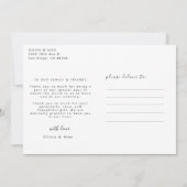 Carte de remerciements photo Mariage simple (Dos)