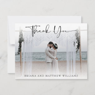 Carte de remerciements photo Mariage simple et mod