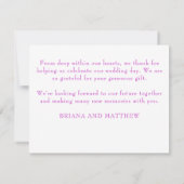 Carte de remerciements photo Mariage simple et mod (Dos)