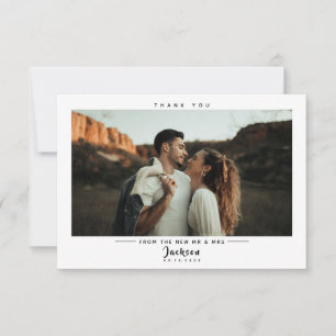 Carte de remerciements photo Mariage simple et mod
