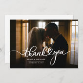 Carte De Remerciements Photo Mariage simple et moderne (Devant / Derrière)