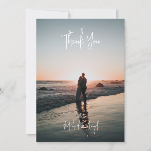 Carte de remerciements photo Mariage simple plat (Devant)