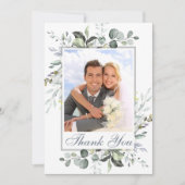 Carte De Remerciements PHOTO Mariage Simplement Eucalyptus (Devant)