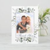 Carte De Remerciements PHOTO Mariage Simplement Eucalyptus (Debout devant)
