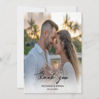 Carte de remerciements photo mariage | Style de sc