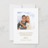 Carte De Remerciements Photo Mariage Tropical Foliage Gold (Dos)