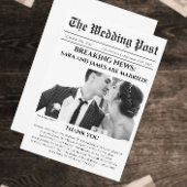 Carte de remerciements photo Mariage unique du jou