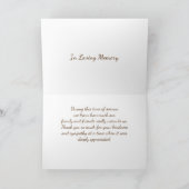 Carte de remerciements photo Memorial (Intérieur)