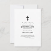 Carte De Remerciements Photo Mémorial chrétien orthodoxe (Dos)