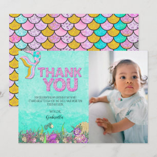 Carte De Remerciements Photo Mermaid Anniversaire