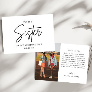 Carte De Remerciements Photo Minimale À Ma Soeur Le Jour De Mon Mariage