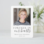 Carte De Remerciements Photo minimale Sympathy Funeral (Debout devant)