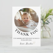 Carte de remerciements photo minimaliste Anniversa (Debout devant)