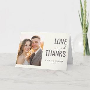 Carte De Remerciements Photo Minimaliste Beige Chaud