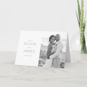 Carte De Remerciements Photo minimaliste élégant en nuances de gris