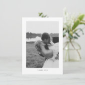 Carte de remerciements photo minimaliste Mariage (Debout devant)