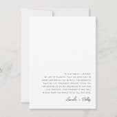 Carte de remerciements photo minimaliste Mariage (Dos)