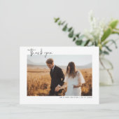 Carte de remerciements photo minimaliste Mariage (Debout devant)