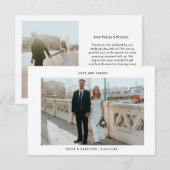 Carte de remerciements photo minimaliste Mariage (Devant / Derrière)