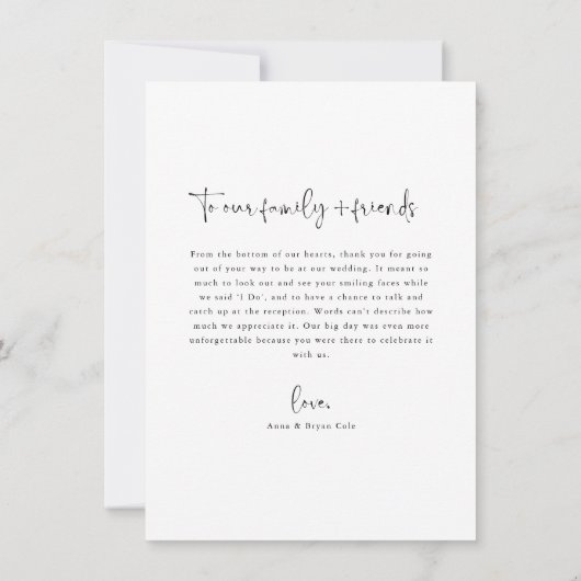 Carte de remerciements photo minimaliste Mariage (Dos)