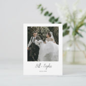 Carte de remerciements photo minimaliste Mariage (Debout devant)