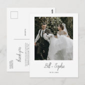 Carte de remerciements photo minimaliste Mariage (Devant / Derrière)