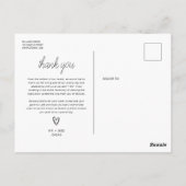 Carte de remerciements photo minimaliste Mariage (Dos)