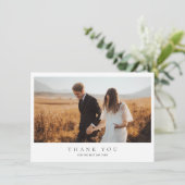 Carte de remerciements photo minimaliste Mariage (Debout devant)