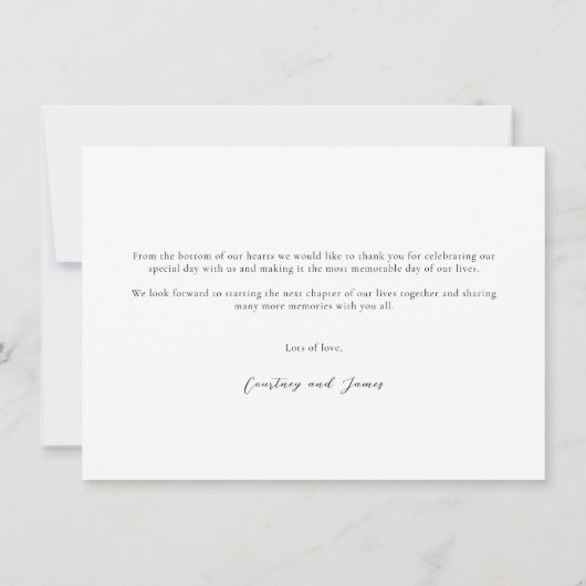 Carte de remerciements photo minimaliste Mariage (Dos)