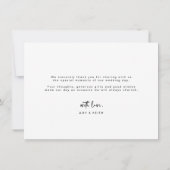 Carte de remerciements photo minimaliste Mariage s (Dos)