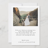 Carte de remerciements photo minimaliste moderne (Dos)