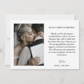 Carte de remerciements photo minimaliste moderne m (Dos)