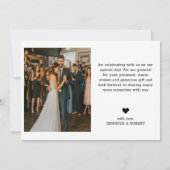 Carte de remerciements photo minimaliste moderne M (Dos)