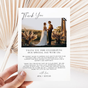 Carte De Remerciements Photo minimaliste moderne Mariage