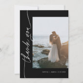 CARTE DE REMERCIEMENTS photo minimaliste NOIR (Devant)