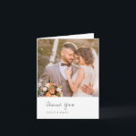 Carte De Remerciements Photo minimaliste noir et blanc Mariage moderne<br><div class="desc">Carte de remerciements mariage plié moderne avec une mise en page simple et minimale avec des polices serif et script ainsi que votre photo préférée.</div>