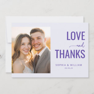 Carte De Remerciements Photo minimaliste romantique violet