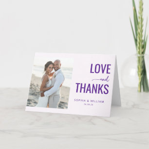 Carte De Remerciements Photo minimaliste romantique violet