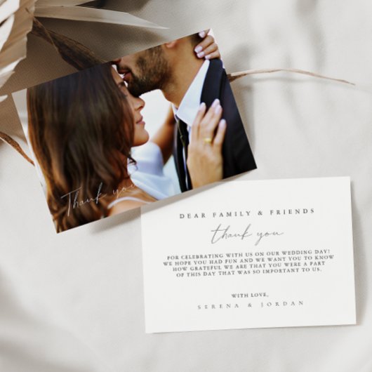 Carte de remerciements photo minimaliste simple