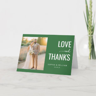 Carte De Remerciements Photo minimaliste vert chaud