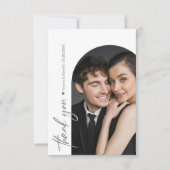Carte De Remerciements Photo Mod Arch Mariage noir et blanc (Devant)