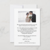 Carte De Remerciements Photo Mod Arch Mariage noir et blanc (Dos)