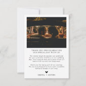 Carte De Remerciements Photo Modern Heart Script Simple Mariage (Devant)