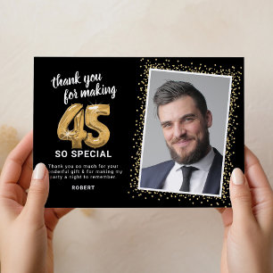 Carte De Remerciements Photo moderne 45e anniversaire
