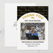 Carte de remerciements photo moderne Black Gold (Devant / Derrière)