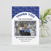 Carte de remerciements photo moderne Blue Graduate (Debout devant)