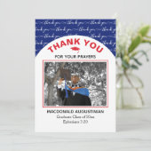 Carte de remerciements photo moderne Blue Red Grad (Debout devant)