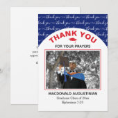 Carte de remerciements photo moderne Blue Red Grad (Devant / Derrière)