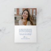 Carte De Remerciements Photo moderne Blue Wavy Frame Graduation (Intérieur)